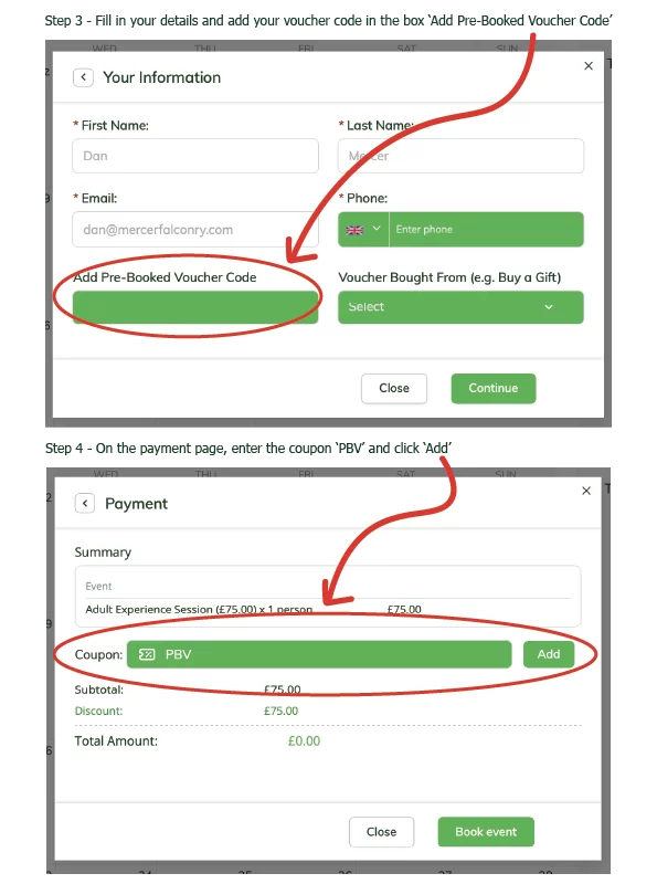 how to book a Falconry Experience 2